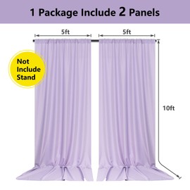 MYSKY HOME 10ft x 10ft Purple Background Curtains - Drapes for Parties, Weddings, Stage & Baby Showers - 2 Panels with Rod Pocket