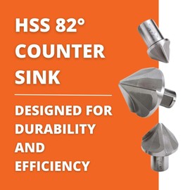 Fein HSS 82° Countersink for Magnetic Drills - High-Speed Steel for Smooth Chamfering & Clean Hole Edges, Long-Lasting Durability, 1" Diameter - 64298100820