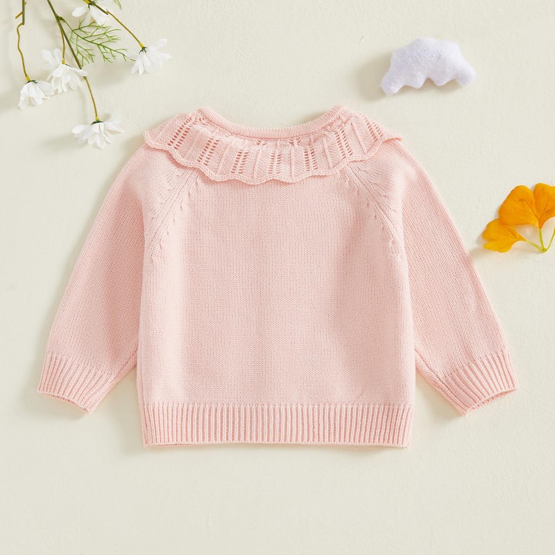 MAHUAOYIXI Toddler Baby Girl Sweater Cardigan Long Sleeve 3D Flower