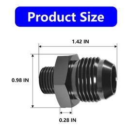 STPCTOU 10AN Male Flare to 6AN ORB O-ring Boss Fuel Pump Rail Fitting Adapter Aluminum Alloy Connector Black Anodized