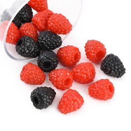 Luckforest 20Pcs Artificial Raspberry Fake Simulation Fruit Lifelike Raspberries for Wedding Table Centerpieces Basket Display Home Kitchen Decor Photography Props