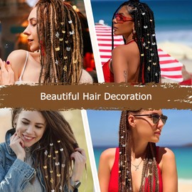 EUZUXU 50 Stück Haarschmuck für Zöpfe, Haarschmuck Silber, Verstellbar Metall Cuffs, für Männer Frauen Mädchen und Jungen Zöpfe - Silber