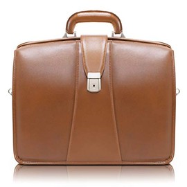 McKleinUSA Harrison, Top Grain Cowhide, 17" Leather Partners Laptop Briefcase, Brown