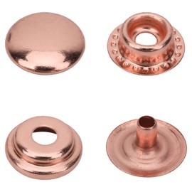Trimming Shop 10mm Press Studs 4 Part, Durable and Lightweight, No-Sew Metal Buttons Snap Fasteners for DIY Leathercrafts, Jackets, Repair Clothing, Purses, Rose Gold, 100pcs
