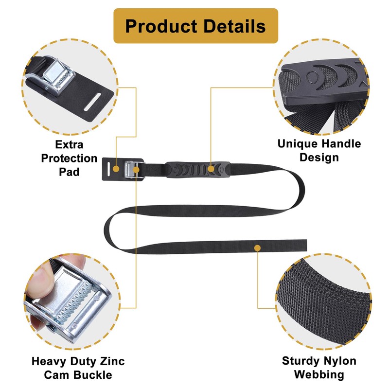 Carrying Strap with Handle, Adjustable Heavy Duty Cam Buckle Tie