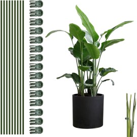 Unbranded 10pcs Green Plant Support Stakes with 15pcs Clips, Bendable Stakes