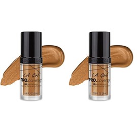 L.A. Girl Pro Coverage Liquid Foundation, Bronze, 0.95 Fl Oz (Pack of 2)