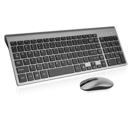 cimetech Wireless Keyboard and Mouse Combo, Compact Silent Ergonomic Scissor Switch Keyboard and Optical Mouse Set, 2.4G Lag-Free Cordless Keyboard Mice for Computer, Mac, Laptop, PC, Windows - Grey