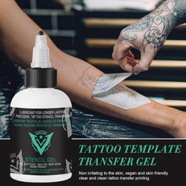 Solución de gel para transferencia de plantillas de tatuajes, 4 onzas Gel profesional para plantillas de tatuajes Fresh Stuff Gel en crema para transferencia de plantillas para tatuajes Papel