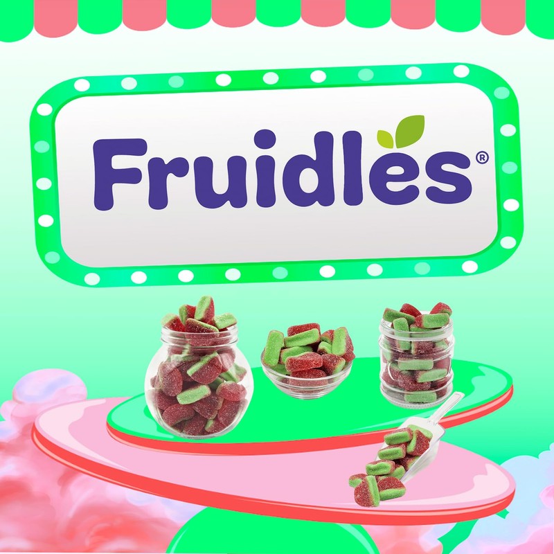 Fruidles Watermelon Gummi Slices Candy, Delicious Sugar Coated Fruit Flavors