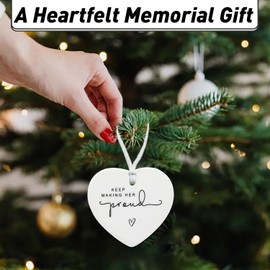 Keep Making Her Proud Memorial Ceramic Pendants, Sympathy Bereavement Gifts for Loss of Mum Mother Grandmother, Bereavement Keepsake Mum Memorial Gifts, Proud of You Thinking of You Hanging Ornament