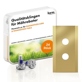 BEOS® 24 x Premium Titanium Replacement Blades + Screws with Fuse - Blade Compatible with Mammotion LUBA AWD 1000 to LUBA AWD 5000 | LUBA 2 AWD 3000 to LUBA 2 AWD 10000 | YUKA 600 to YUKA 1500
