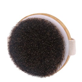Maltose Horsehair Body Brush, Natural Material, Oval Shaped, No Handle, For Bath, Body Wash Brush, Smooth Skin Wood