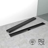 Elefloom Linear Shower Drain, 28 inch Black Drain with Removable