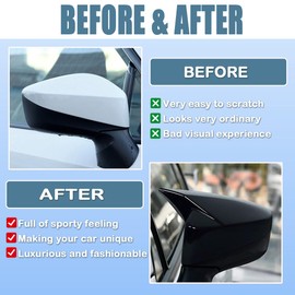 XITER Rear View Side Mirror Cover Side Mirror Cap for 2017-2020 Toyota 86/for 2013-2020 Subaru BRZ,Glossy Black