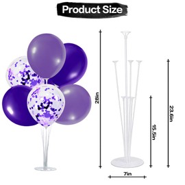 Nelbiirth Happy 19th Birthday Party Decorations Set,19th Birthday Purple Swirls Streamers with Purple Table Ballon Stand Kit,Cheers to Nineteen Years Old Bday Party Decorations.