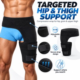 Hip Support Brace for Thigh & Groin Compression – Adjustable Polyester Wrap for Everyday Movement and Light Activity
