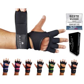BLACKROX Fitness Gloves Seattle Breathable Comparison Winner Fitness Gloves with Wrist Support Men Women for Weight Sports, Gym Gloves Fitness Gloves, Bodybuilding (Black, XL)