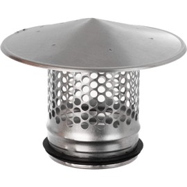 Ø 100mm / 4 inch Metal Chimney Cowl with Bird Guard - Rain Snow Hat - Exhaust Tube End - Vent Cover/Cap