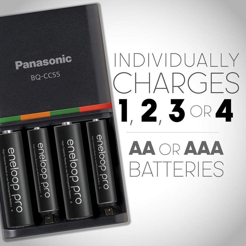 Panasonic K-KJ55KHC4BA Advanced 4 Hour Quick Battery Charger with 4AA
