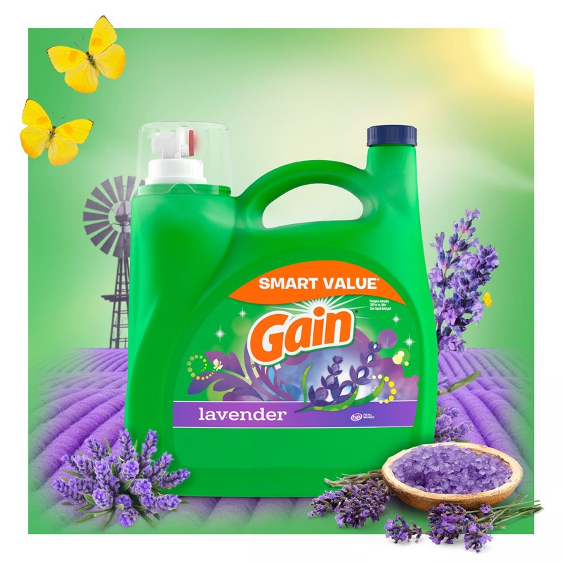 Gain + Aroma Boost Liquid Laundry Detergent Lavender Scent 107