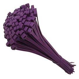 100 Tie Wraps Cable Ties Fasteners Wire Zip Strap Cord Strong Nylon Plastic Durable (Small 100mm, Purple)