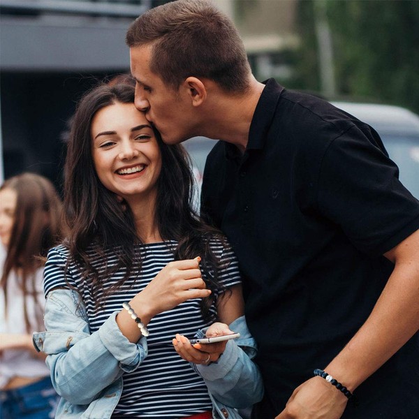 SwirlColor Distance Bracelets Black Matte Agate White Howlite Best Friends