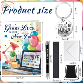 HOWAF New Job Gifts Set, Good Luck In Your New Job Card Leaving Cards Good Bye Card for Colleagues With Envelope Leaving Gifts for Colleagues Women Men Coworker