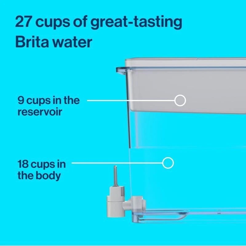 Brita Large Ultramax 27 Cup Grey Water Dispenser Cuts Out