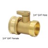 Hooshing Solid Brass Garden Hose Shut Off Valve 3/4" GHT