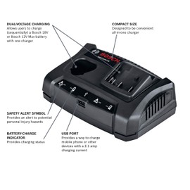 BOSCH GAX1218V-30 18V/12V Dual-Bay Battery Charger