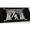 Engraved Big Foot Sasquatch US Flag Car Tag Diamond Etched