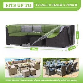 UIRWAY Cover for Garden Furniture, 170 x 94 x 70 cm, Waterproof Lounge Furniture 429D Oxford Fabric Covers for Furniture Sets, Protective Cover Garden Furniture with Ventilation Openings and