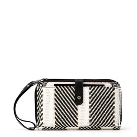 Sakroots Large Smartphone Crossbody Bag in Woven Fabric from Recycled Materials, Convertible Purse with Detachable Wristlet Strap, B&W Soulful Desert