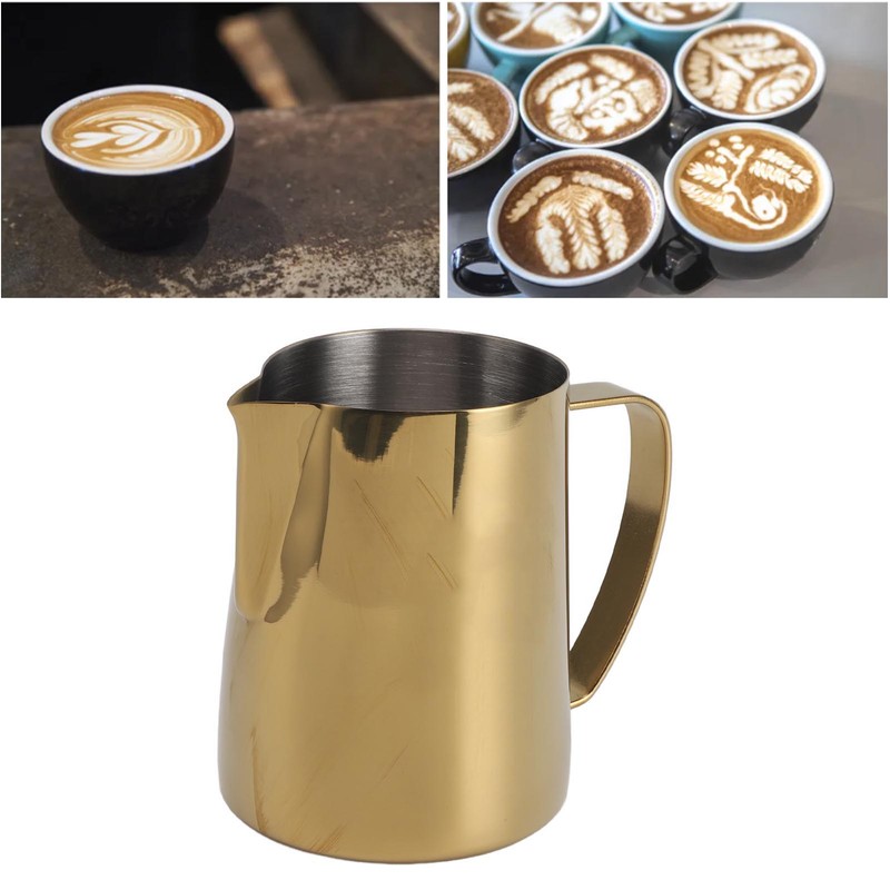 Milk Frothing Pitcher 304 Stainless Steel Coffee Steaming Pitcher Multipurpose