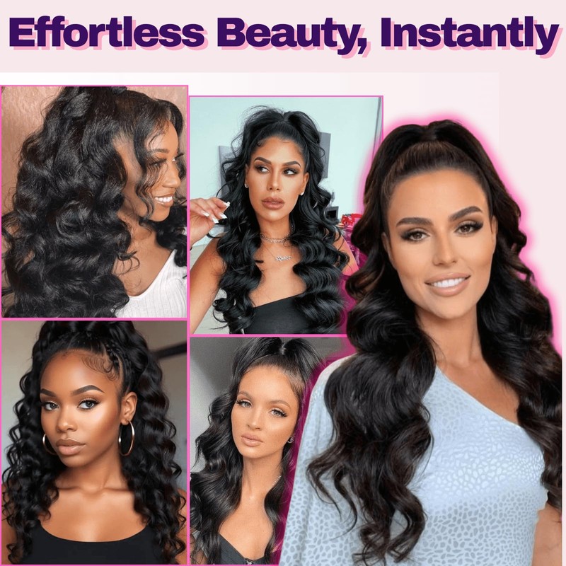 18" Loose Curl Wrap Around Spiral Curly Ponytail Extension