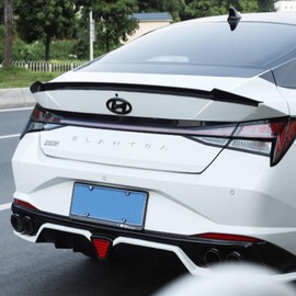 ECNEREFERR Trunk Lid Spoiler Wing Compatible with Hyundai Elantra 2017 2018 2019 2020 Gloss Black M3 Style Trunk Spoiler Rear Wing