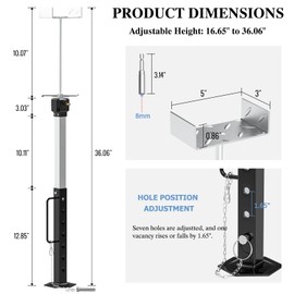 2024 Upgraded RV Slide Out Supports Stabilizer Jacks, [Allow Drill Adjust] 16.7" to 36" Adjustable Camper Support Jacks, Travel Stabilizer Jacks Stand, Supports Up to 5,000 lbs, Aluminum Gear Box