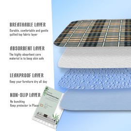 RIQINXIN Nursing Bedwetting Waterproof Sheets, Nursing, Waterproof Cushion, For Parts, 2 Pieces, Waterproof, Breathable, Elderly, Unisex, 31.5 x 53.9 inches (80 x 137 cm), Lattice