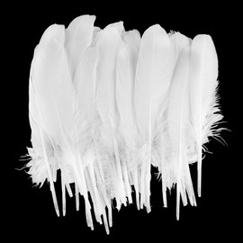 Pack of 50 White Feathers for Crafts, White Fluffy Feathers, 8-12 cm, Feathers White Decoration, Natural Feathers, Angel Wings for Crafts, White Feathers for Christmas, Dream Catchers, Headdress