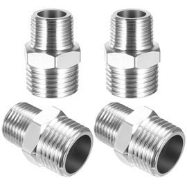 4 Pcs Shower Hose Connectors Male, G1/2'' to G3/8'' Male Threaded Shower Hose Adapters, Water Pipe Plumbing Fittings Reducing Nipples ConnectorsShower Fittings and Accessories