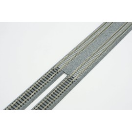 N 9-3/4" Double Track Straight, Concrete Ties (2)