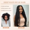 CHARSUN Deep Wave Braiding Hair Curly Bulk Synthetic Hair Extensions