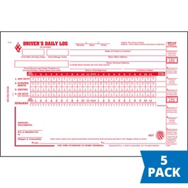 Driver Daily Log Book 5-pk. with Simplified Driver Vehicle Inspection Report & Daily Recap - Book Format with 31 Sets, 2-Ply with Carbon, 8.5" x 5.5", J. J. Keller & Associates, Inc.