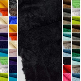 Stoffbook D106 Black Teddy Fur Smooth Faux Fur Fabric Fabric