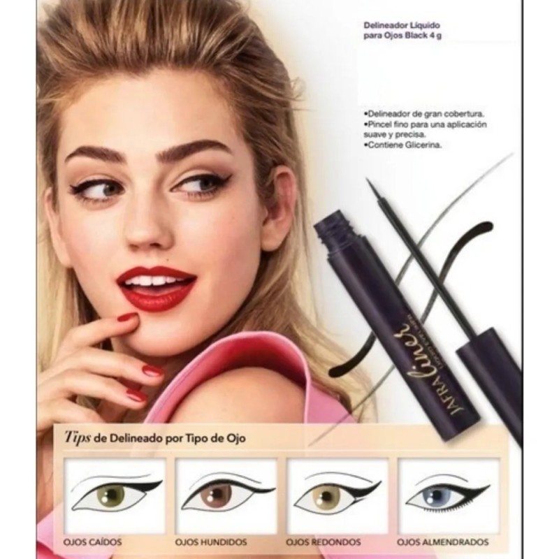 Delineador Liquido Para Ojos Jafra Tono Black Negro Mate