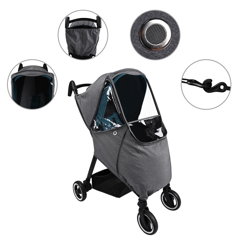 Bebamour Stroller Rain Cover,Universal Stroller Accessory,Waterproof,Windproof Protection,Baby Travel Weather Shield