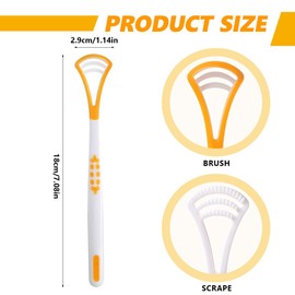 Tongue Scraper, Pack of 10 Tongue Scrapers, Tongue Cleaner for Adults and Children, Soft Tongue Brush, BPA-Free, for Against Bad Breath and Cleaning Tongue (Random Colour)