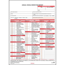 J. J. Keller 25-Pack, Annual Vehicle Inspection Report Forms, 3-Ply Carbonless Form, DOT Compliant