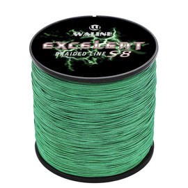 Waline 8 Strands Super Strong PE Braided Fishing Line 8-Way Green Multicoloured 300 m 500 m Fishing Line 20lb 30lb 40lb 60lb 80lb 8-Way Sea Fish Line (Green, 40lb/0.28mm/300m(328yds))